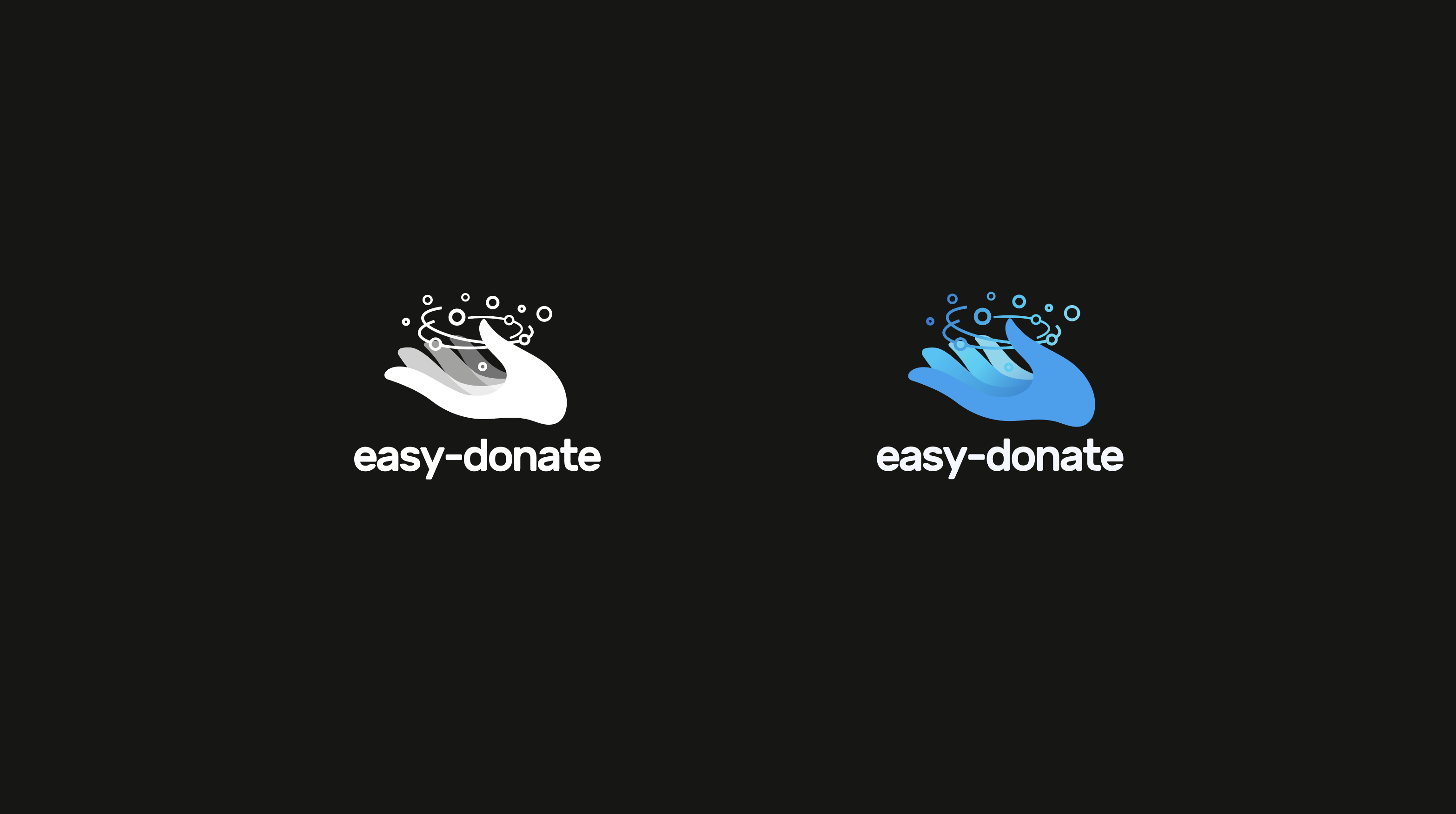 Easy Donate logo on light and dark backgrounds