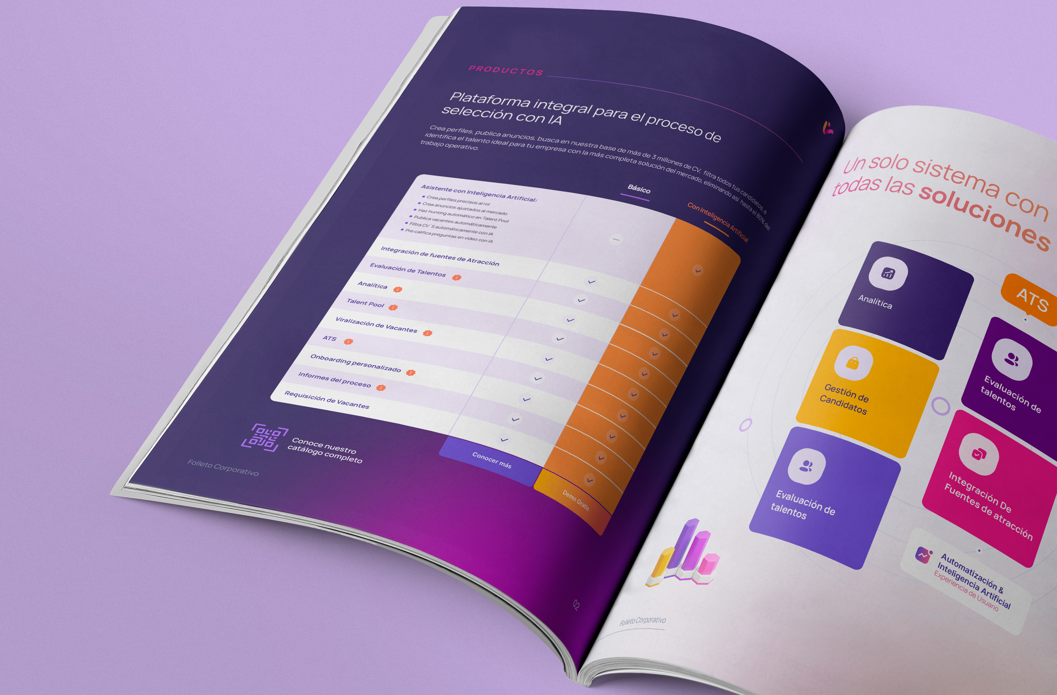 Evaluar corporate catalogue with the visual system applied