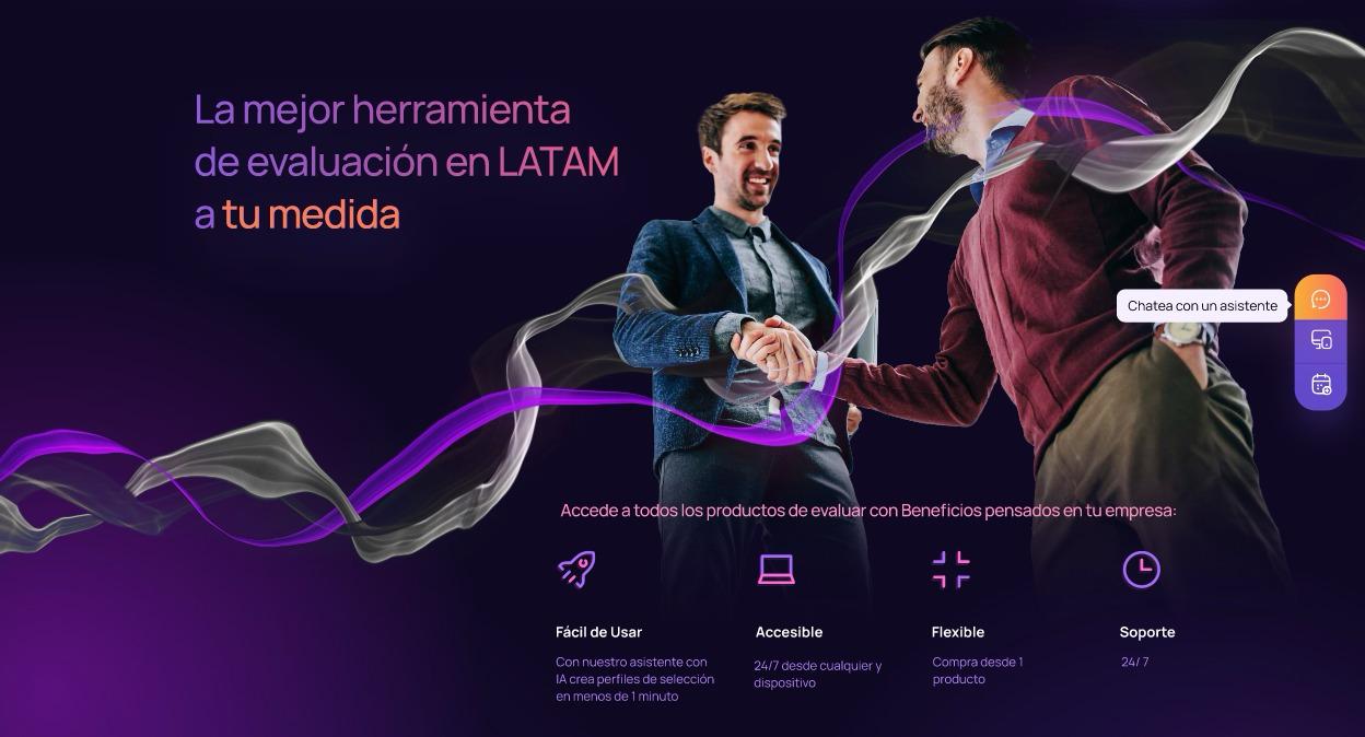 Dark Evaluar web interface with the renewed visual direction