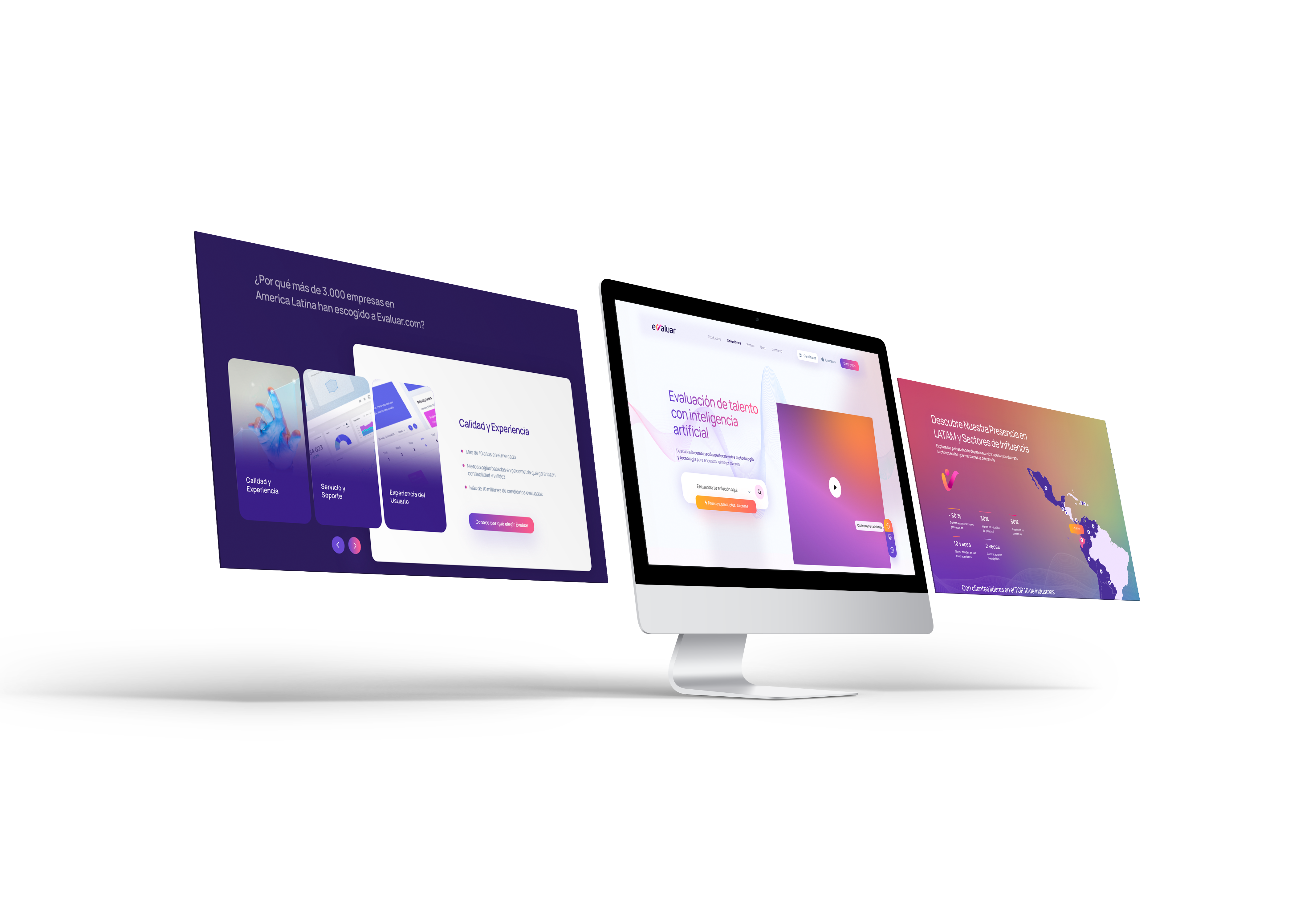 Evaluar web system displayed across multiple screens
