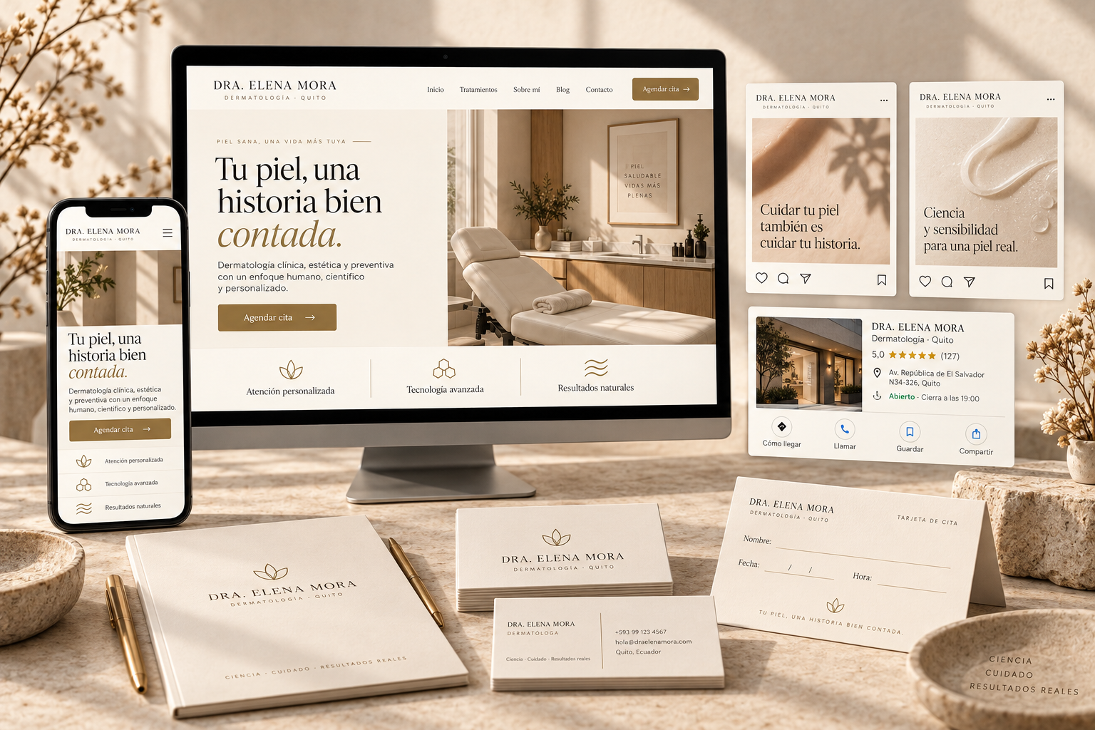 Website, social media and materials for a dermatology practice
